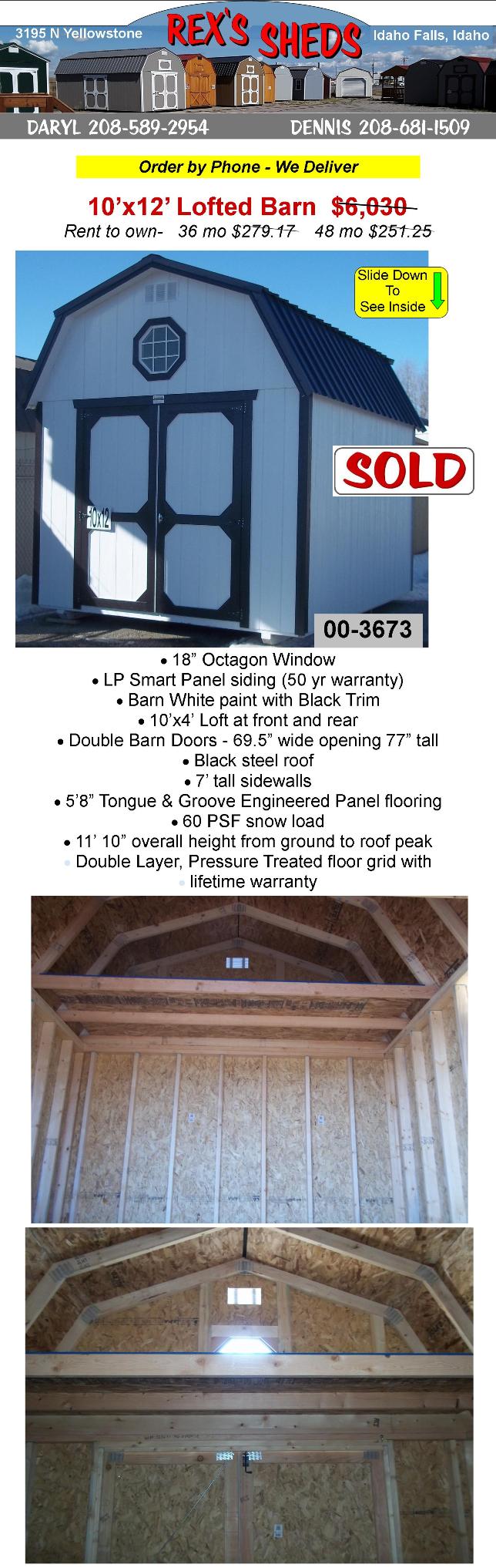barn_white_barn_shed_with_black_trim_double_barn_doors_overhead_loft_at_front_and_rear_and_black_steel_roof