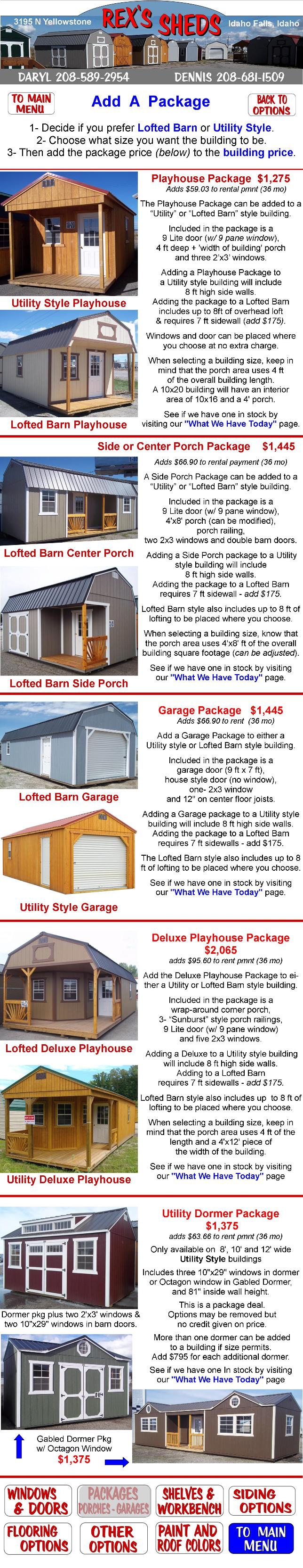 image_of_packages_to_add_to_sheds_including_porches_windows_garage_doors_and_dormers_with_prices_and_pics