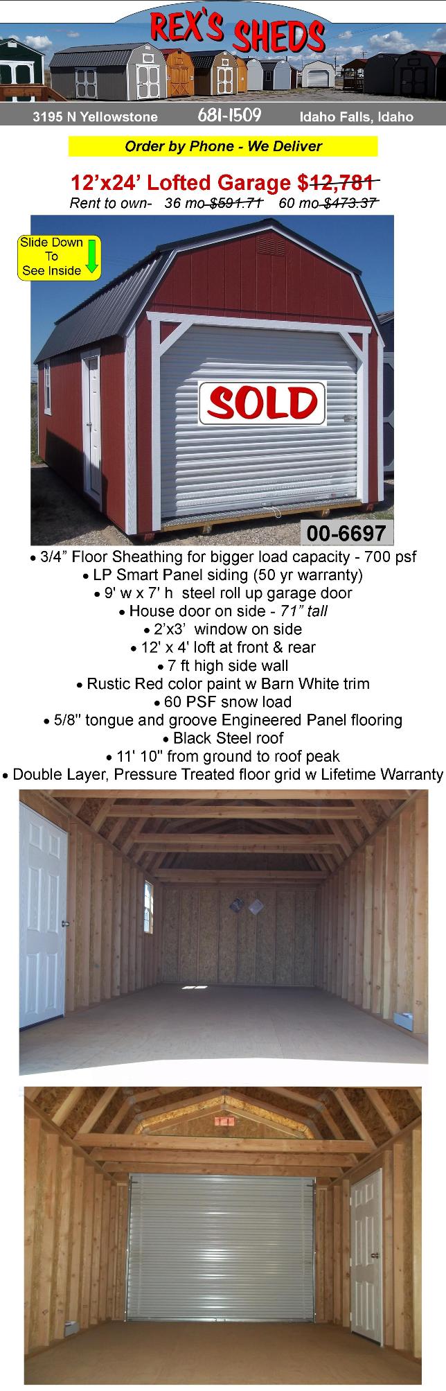 large_garage_shed_with_extra_load_floor_rollup_steel_door_a_window_and_a_house_style_door_rustic_red_paint_barn_white_trim_and_black_steel_roof