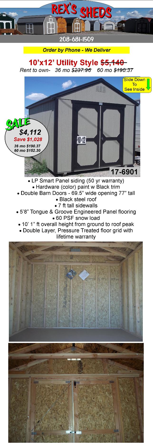 utility_shed_with_hardware_color_paint_and_black_trim_double_barn_doors_and_black_steel_roof