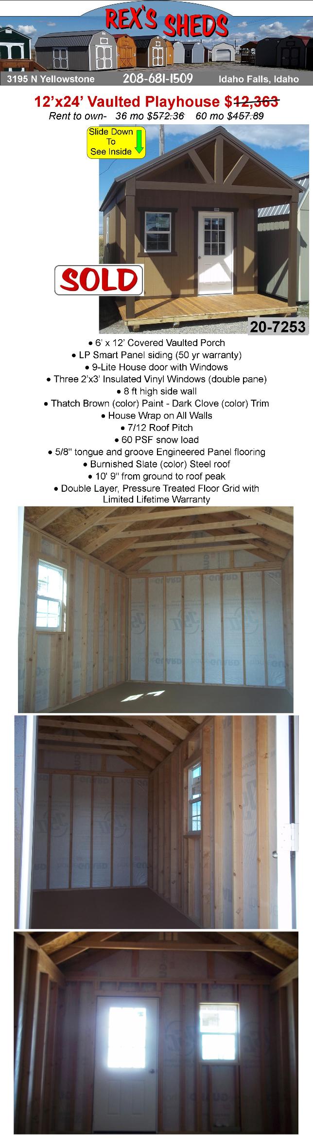 cabin_shed_with_vaulted_porch_has_3_windows_a_house_door_with_windows_and_house_wrap_thatch_brown_paint_dark_clove_trim_burnished_slate_steel_roof