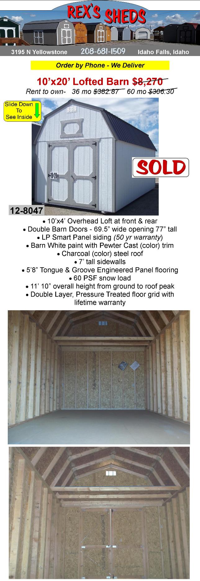 shed_with_gambrel_roof_barn_white_paint_pewter_cast_color_trim_charcoal_color_steel_roof_an_overhead_loft_at_front_and_rear_double_barn_doors