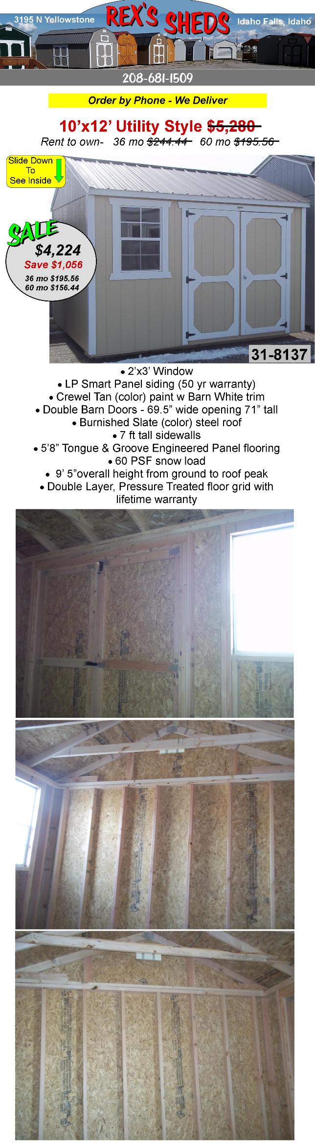 steely_gray_shed_with_barn_white_trim_10x12_with_single_barn_door_a_window_and_charcoal_color_steel_roof