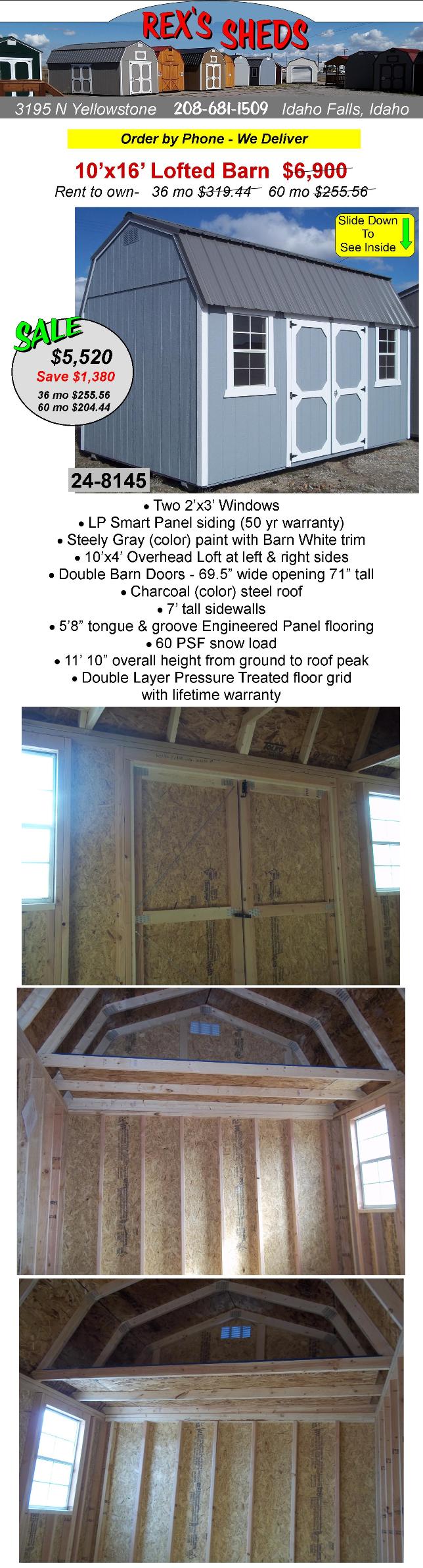 shed_with_barn_roof_2_windows_double_barn_doors_2_lofts_painted_steely_gray_with_barn_white_trim_charcoal_color_steel_roof