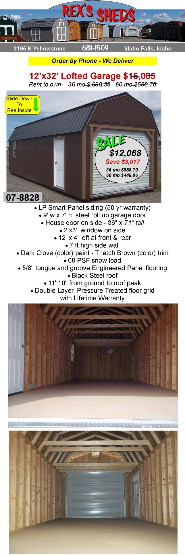 large_barn_shed_with_roll_up_garage_door_house_door_a_window_overhead_loft_at_front_and_rear_dark_clove_color_paint_thatch_brown_color_trim_black_steel_roof