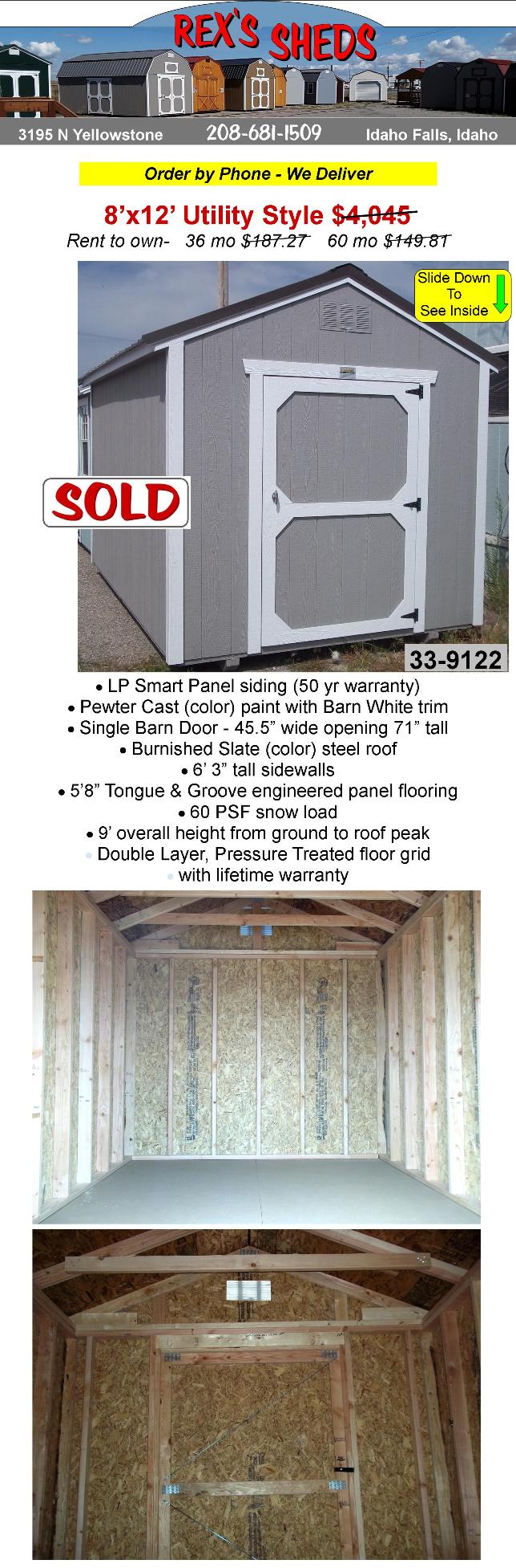 shed_with_pewter_cast_color_walls_barn_white_trim_has_single_barn_door_and_burnished_slate_color_steel_roof