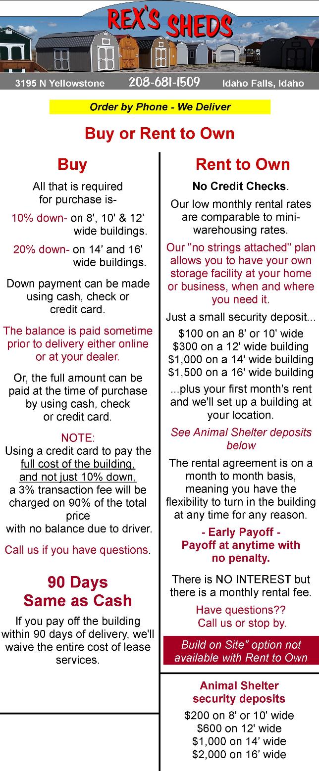 all_info_on_how_to_buy_or_rent_to_own_a_shed_or_sheds_at_rexs_sheds_idaho_falls