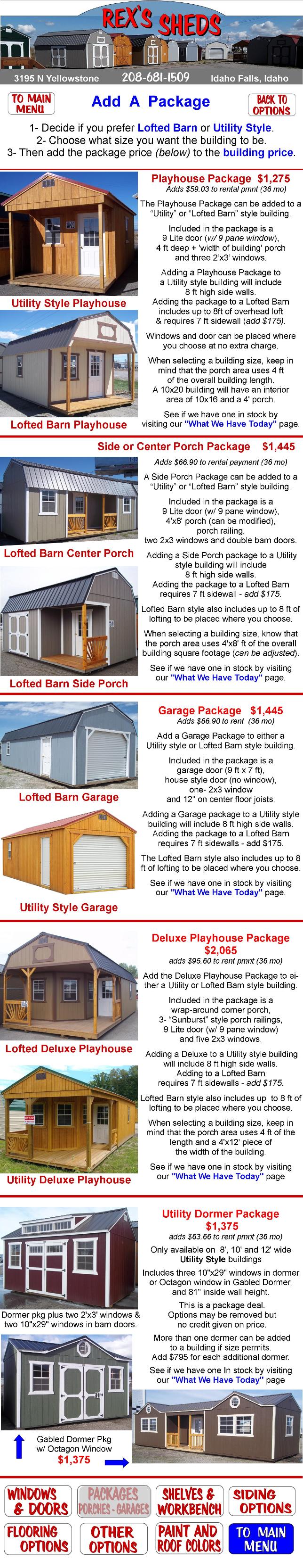 image_of_packages_to_add_to_sheds_including_porches_windows_garage_doors_and_dormers_with_prices_and_pics