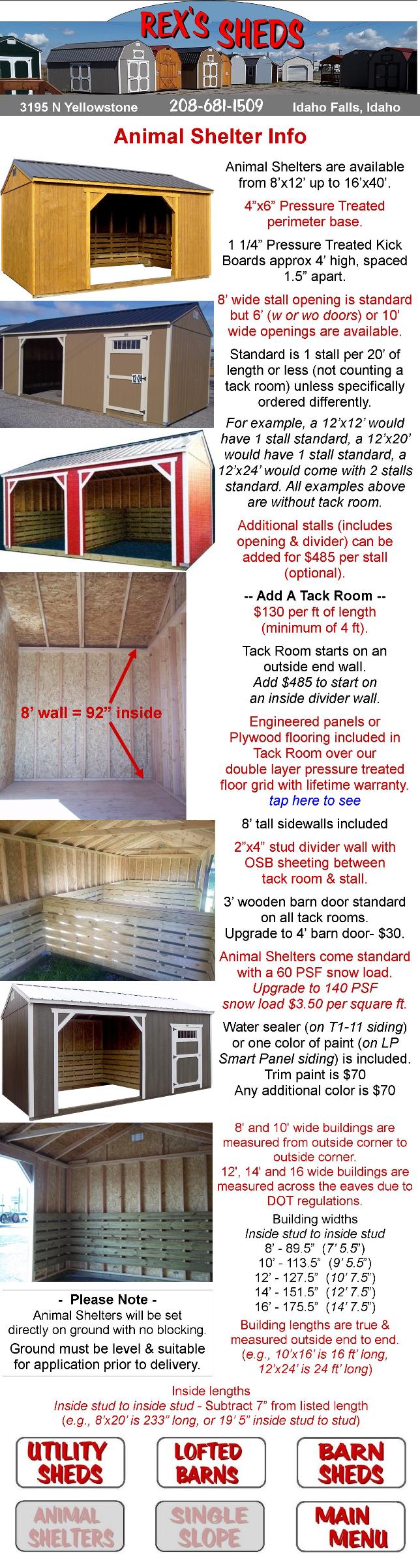 images_and_info_on_animal_shelter_sheds_including_construction_style_stall_openings_tack_rooms_snow_load_capacity_measurements_siding_doors_more